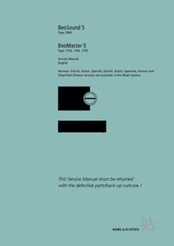 Bang and Olufsen Beosound 5 service manual PDF
